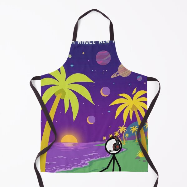 Item preview, Gamer Stickman in a Whole New World - Retro Pixel Art & Surreal Beach designed and sold by LevelUpLad.