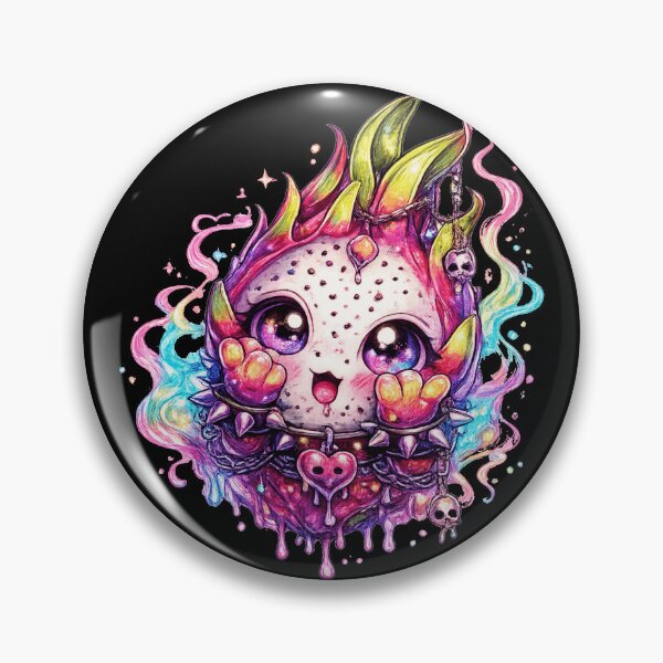 Item preview, Neon Dragon Fruit Monster Creepy Cute Art designed and sold by ChaEmm_Studio.