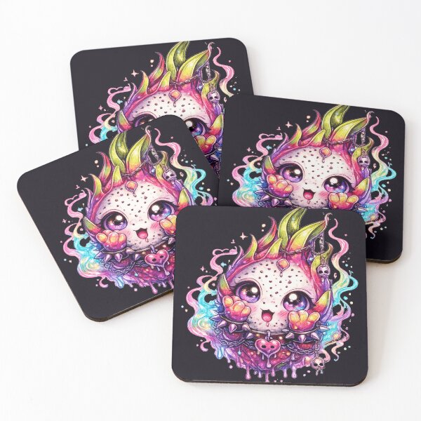 Item preview, Neon Dragon Fruit Monster Creepy Cute Art designed and sold by ChaEmm_Studio.