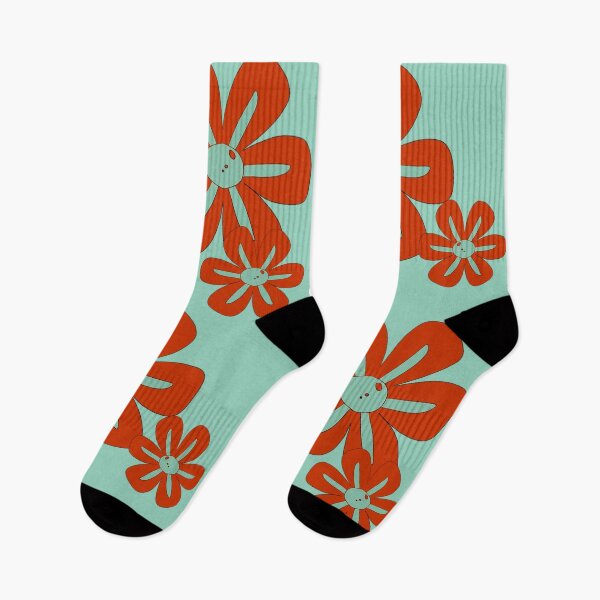 Item preview, Orange burned Retro Flowers 94 – Vintage Flower Design  designed and sold by StefanStudioArt.