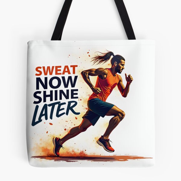 Item preview, Sweat Now Shine Later – Fitness Motivation Gym Workout Typography Design designed and sold by MilaPrintify.