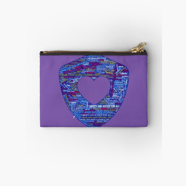 Item preview, ✴️ SHIELD OF DEMOCRACY COLLECTION ✴️ - LIBERITY AND JUSTICE FOR ALL - HEART SHEILD WORDCLOUD - hex code 7851A9 background request designed and sold by WheelieGdArt.