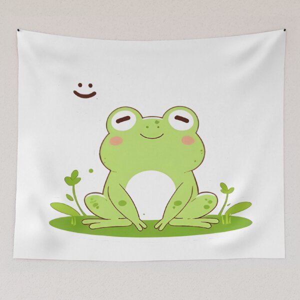 Item preview, Touch Grass Frog — Funny Kawaii Meme Sticker designed and sold by tommysworks.