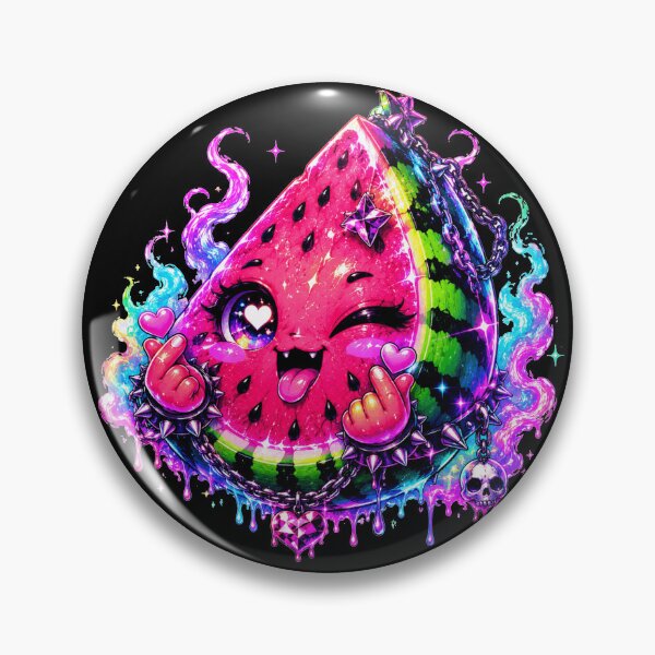 Item preview, Neon Watermelon Monster Creepy Cute Art designed and sold by ChaEmm_Studio.