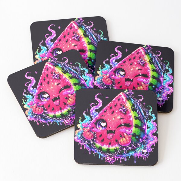 Item preview, Neon Watermelon Monster Creepy Cute Art designed and sold by ChaEmm_Studio.