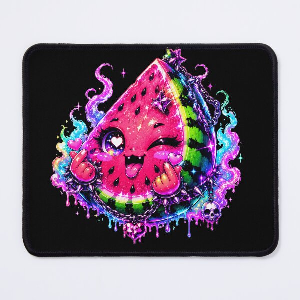 Item preview, Neon Watermelon Monster Creepy Cute Art designed and sold by ChaEmm_Studio.