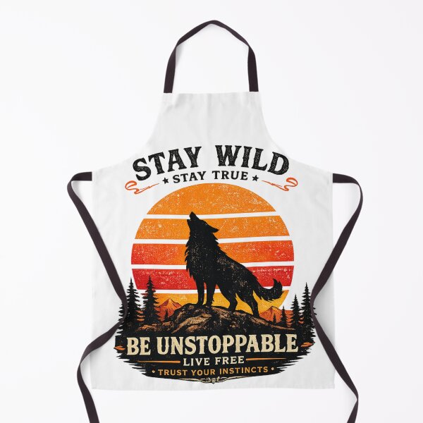 Item preview, Stay Wild Be Unstoppable – Retro Wolf Sunset Vintage designed and sold by Dreamy fantasy design.