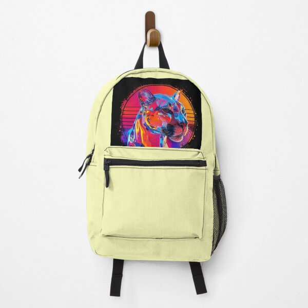 Item preview, Neon Chrome Puma – Vaporwave Predator Retro Sunset T-Shirt Design designed and sold by vinothmech53.