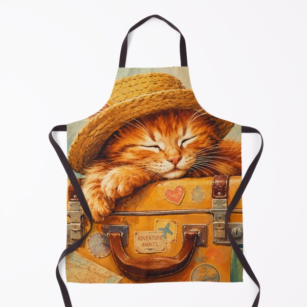 Item preview, Cute Travel Cat Art – Not All Who Wander Are Lost | Adventure Cat Wall Decor designed and sold by AbstractAuraArt.