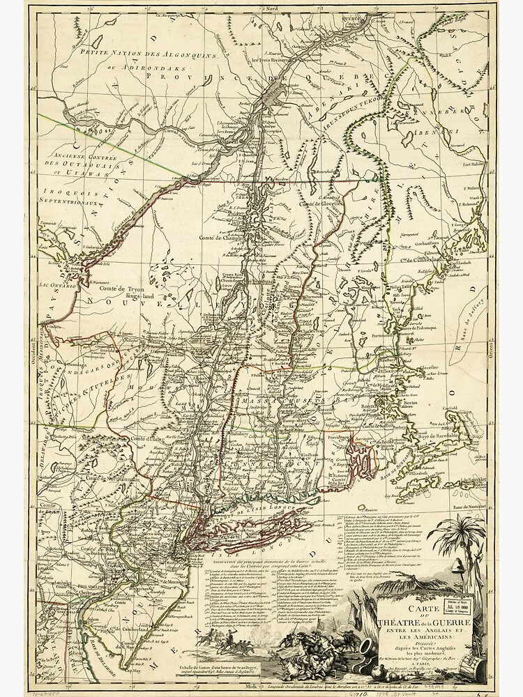 "American Revolutionary War Map (1782)" Canvas Print by allhistory