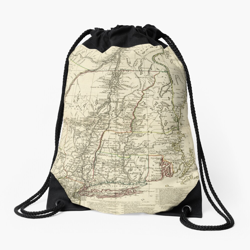 American Revolutionary War Map (1782) Drawstring Bag