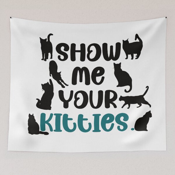 Item preview, Show Me Your Kitties Funny Cat Silhouette Design designed and sold by MJ ART.