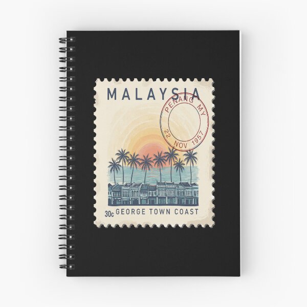 Artikelvorschau, Penang Malaysia Küstenbriefmarke Reiseaufkleber entworfen und verkauft von stickercuffs.