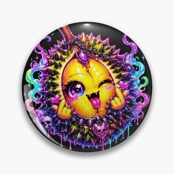 Item preview, Neon Durian Monster Creepy Cute Art designed and sold by ChaEmm_Studio.