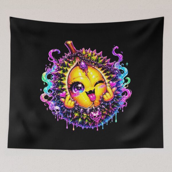 Item preview, Neon Durian Monster Creepy Cute Art designed and sold by ChaEmm_Studio.