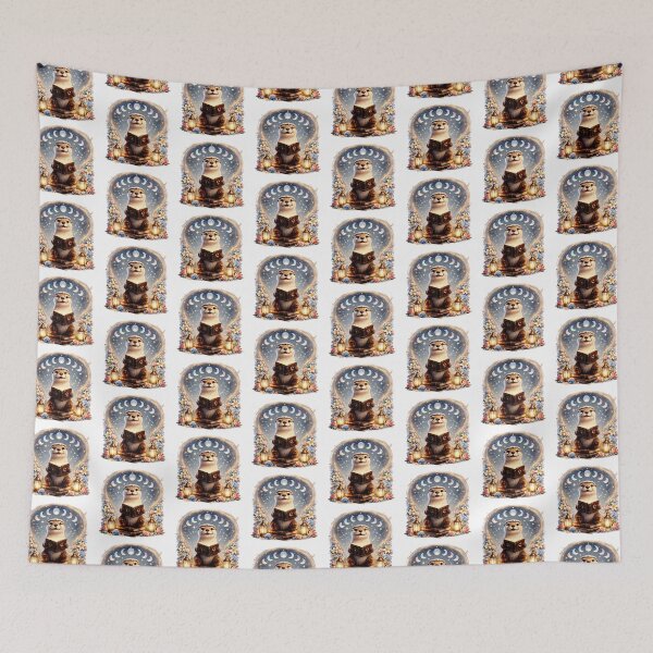 Item preview, Moonlit Reading Otter | Moon Phase Cottagecore Fantasy Art designed and sold by Clothes With Smiling Animals Walt Gral.