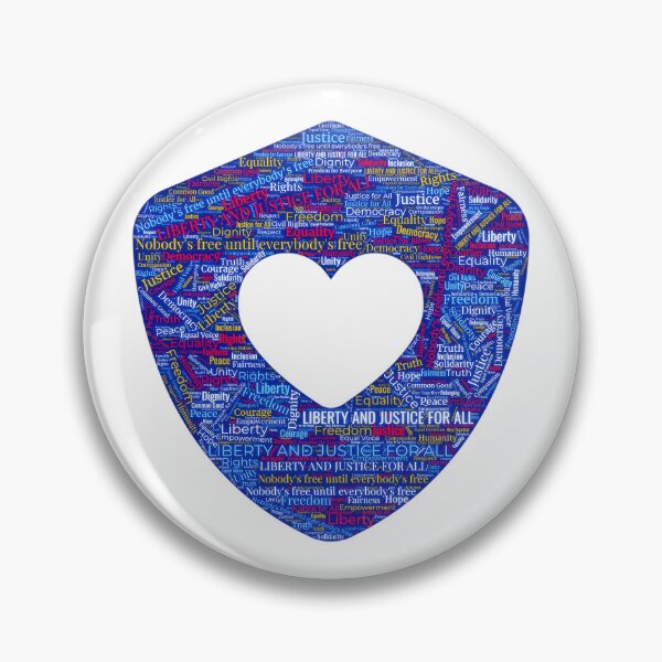 Item preview, ✴️ SHIELD OF DEMOCRACY COLLECTION ✴️ - LIBERITY AND JUSTICE FOR ALL - HEART SHEILD WORDCLOUD - hex code FFFFFF OLD GLORY WHITE - US FLAG - background request designed and sold by WheelieGdArt.