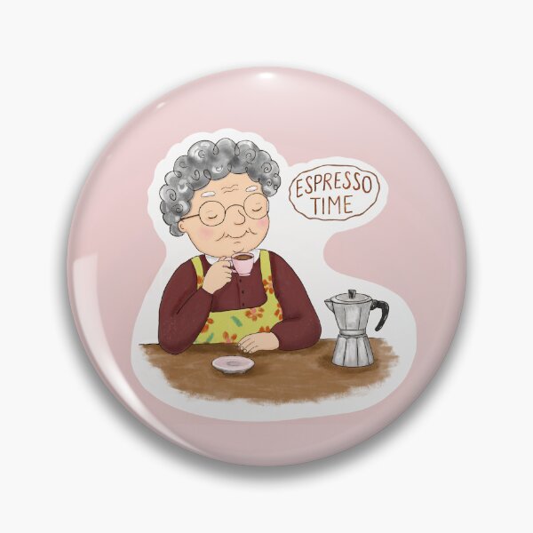 Item preview, Italian Nonna Espresso Time Cozy Coffee Sticker designed and sold by Tati-Zav.