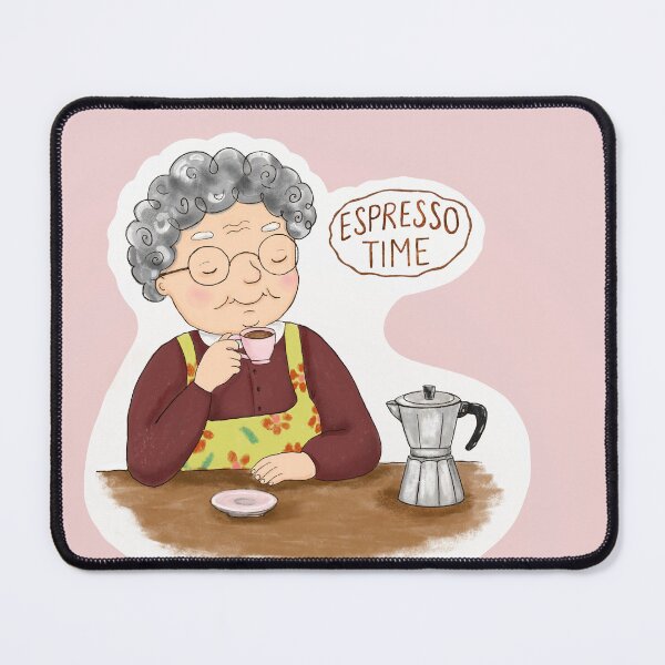 Item preview, Italian Nonna Espresso Time Cozy Coffee Sticker designed and sold by Tati-Zav.