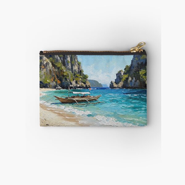 Item preview, Boat at the Beach — El Nido Palawan Philippine Seascape Oil Painting Art designed and sold by Francis & May.