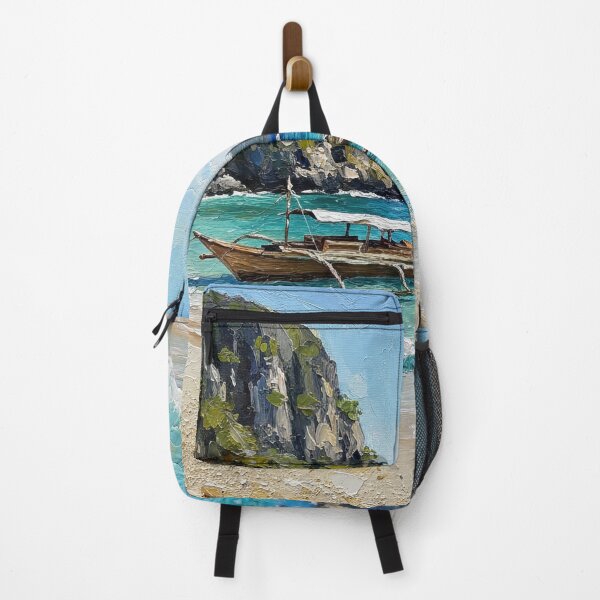 Item preview, Boat at the Beach — El Nido Palawan Philippine Seascape Oil Painting Art designed and sold by Francis & May.