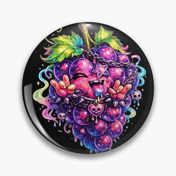 Item preview, Neon Grapes Monster Creepy Cute Art designed and sold by ChaEmm_Studio.