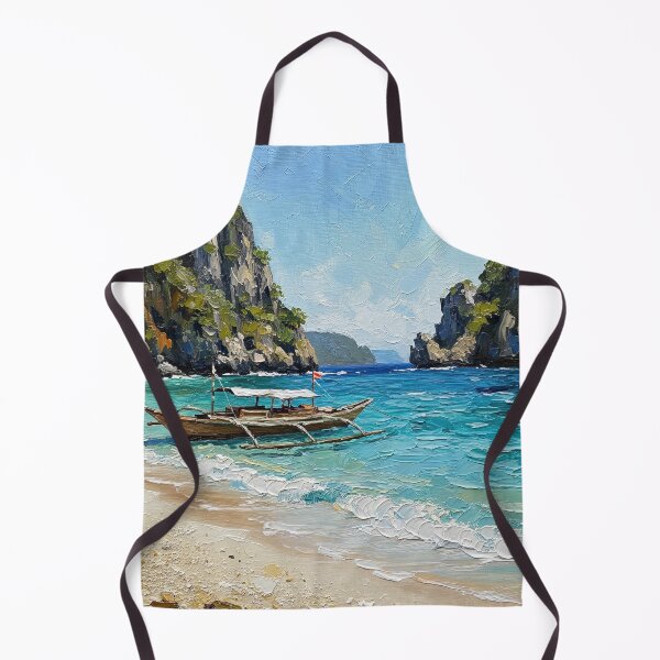 Item preview, Boat at the Beach — El Nido Palawan Philippine Seascape Oil Painting Art designed and sold by Francis & May.