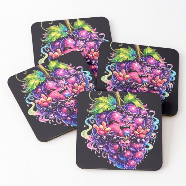 Item preview, Neon Grapes Monster Creepy Cute Art designed and sold by ChaEmm_Studio.