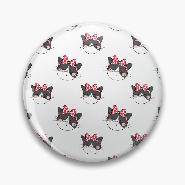Item preview, ute Cat with Polka Dot Bow Seamless Pattern | Kawaii Kitty Repeat Design designed and sold by LinaDesign Store.