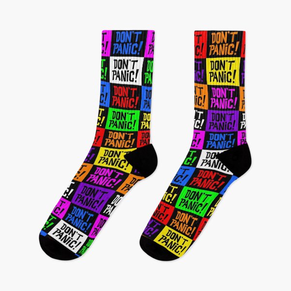 Item preview, NDVH Don't Panic - Multicoloured H2G2 designed and sold by Nik’s T-Shirts.