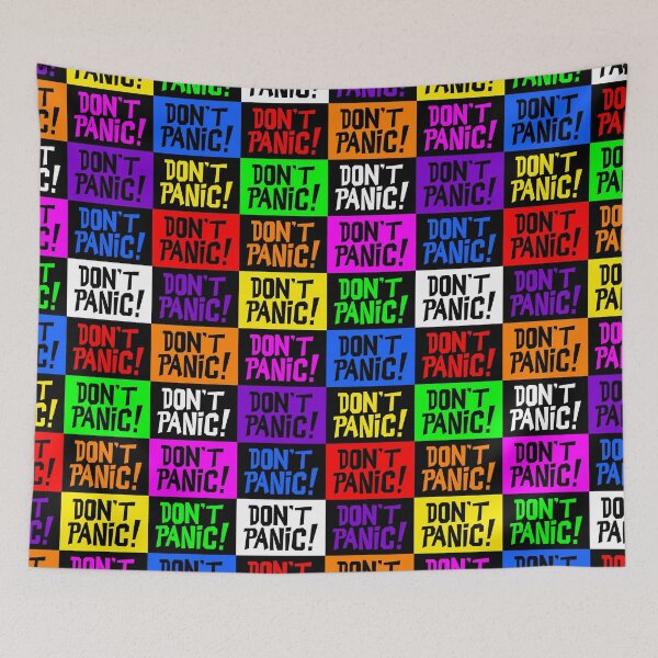Item preview, NDVH Don't Panic - Multicoloured H2G2 designed and sold by Nik’s T-Shirts.