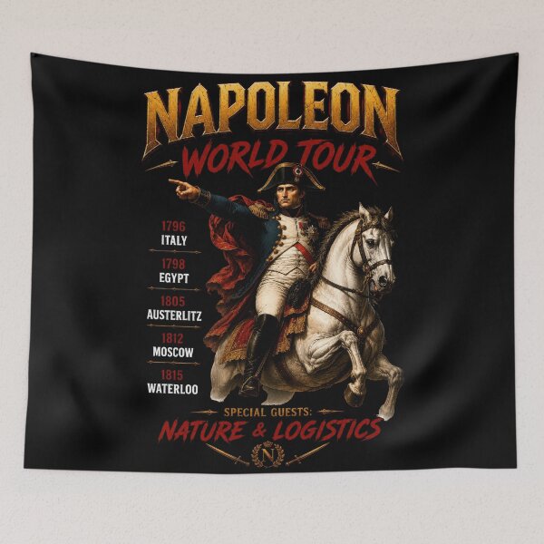 Item preview, Napoleon World Tour Historical Parody Art designed and sold by Retr0Tshirts.