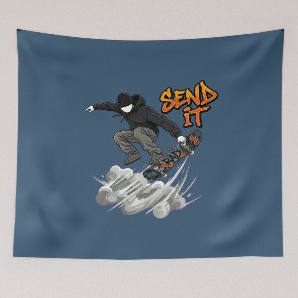 Item preview, Send It! Stickman Skateboard Jump – Minimal Streetwear Skate Graphic designed and sold by Chroma Dreams .