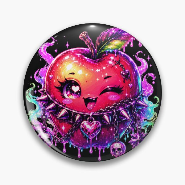 Item preview, Neon Apple Monster Creepy Cute Art designed and sold by ChaEmm_Studio.