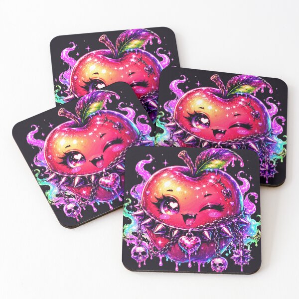 Item preview, Neon Apple Monster Creepy Cute Art designed and sold by ChaEmm_Studio.