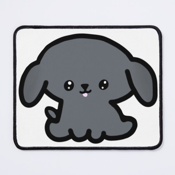 Item preview, Cute Solid Dark Grey Kawaii Puppy Drawing designed and sold by AestheteArchive.