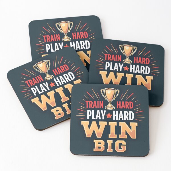 Item preview, TRAIN HARD. PLAY HARD. WIN BIG designed and sold by MilaPrintify.