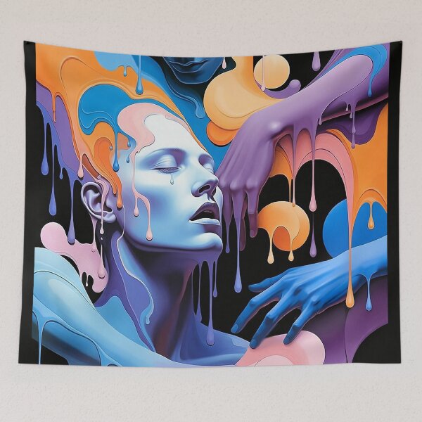 Item preview, Together | surreal colorful acrylic pour artwork designed and sold by Ruta.