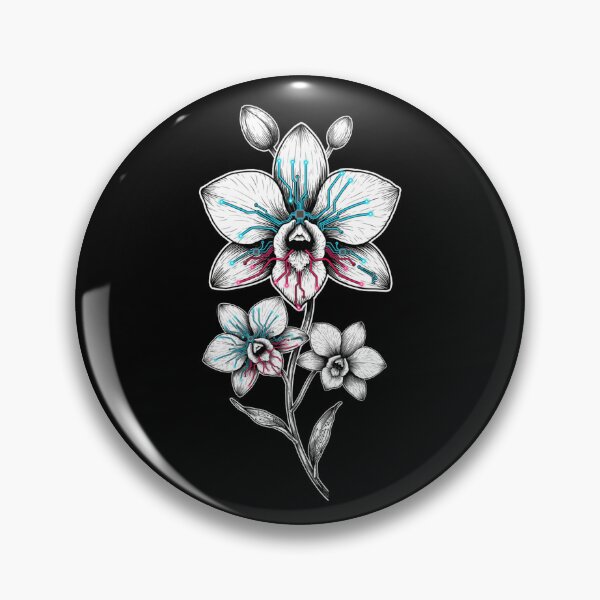 Item preview, Cyber Botanical Neon Orchid – Retro Futuristic Nature Art designed and sold by Design_Your_Day.