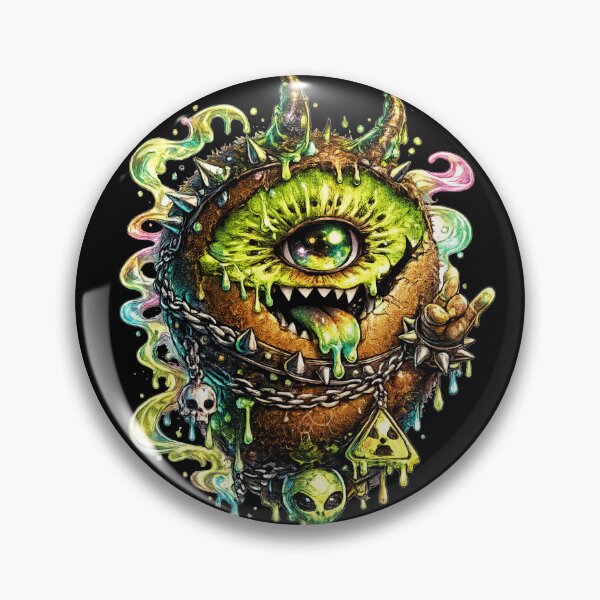 Item preview, Neon Kiwi Monster Creepy Cute Art designed and sold by ChaEmm_Studio.
