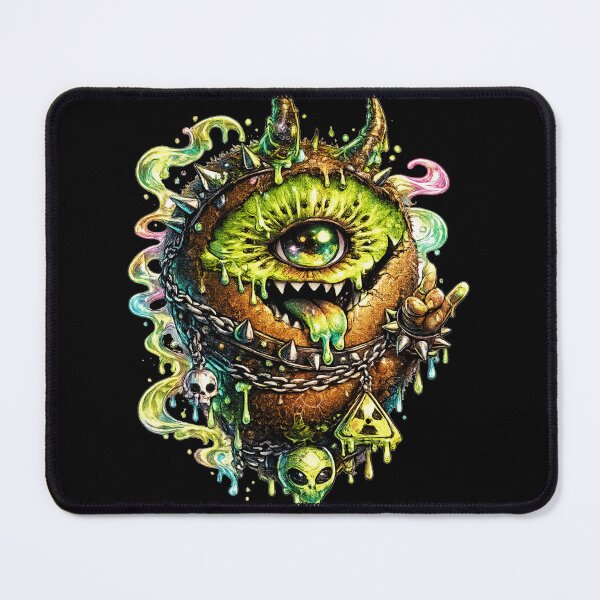 Item preview, Neon Kiwi Monster Creepy Cute Art designed and sold by ChaEmm_Studio.