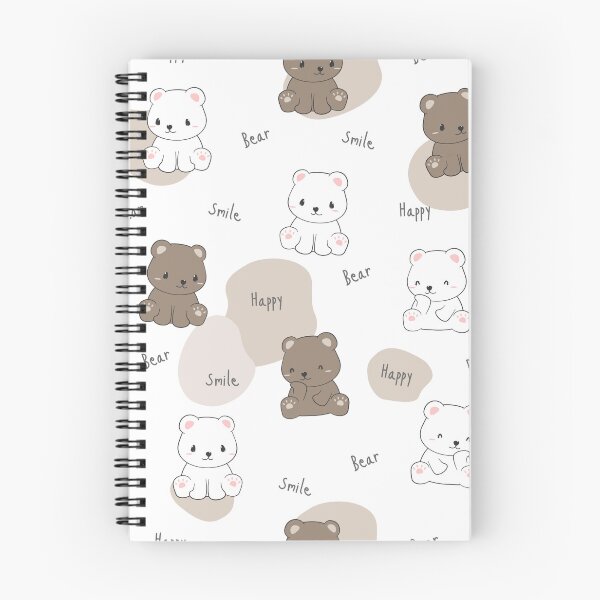 Item preview, Cute Teddy Bear Seamless Pattern | Kawaii Bear Repeat Design on Black Background designed and sold by LinaDesign Store.