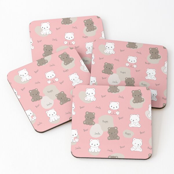 Item preview, Cute Teddy Bear Seamless Pattern | Kawaii Bear Repeat Design on Black Background designed and sold by LinaDesign Store.