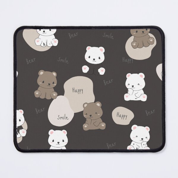 Item preview, Cute Teddy Bear Seamless Pattern | Kawaii Bear Repeat Design on Black Background designed and sold by LinaDesign Store.