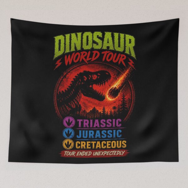 Item preview, Dinosaur World Tour Prehistoric Parody Art designed and sold by Retr0Tshirts.
