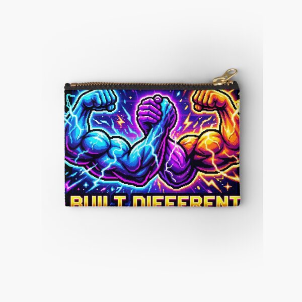 Item preview, Built Different Together - Neon Retro Pixel Art Gym Motivation designed and sold by LevelUpLad.