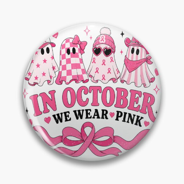 Item preview, In October We Wear Pink Ghost Halloween designed and sold by KawaiiPixelClub.
