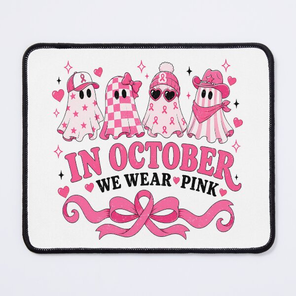 Item preview, In October We Wear Pink Ghost Halloween designed and sold by KawaiiPixelClub.