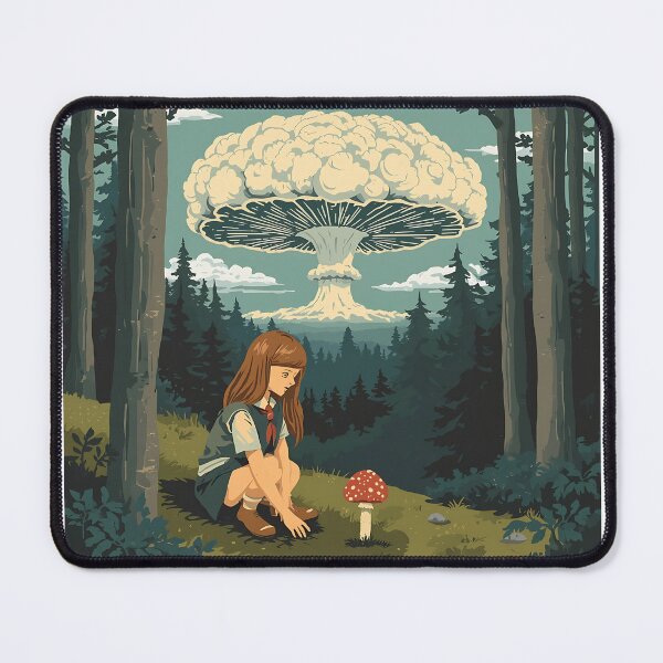 Item preview, Vintage Scout Girl Nuclear Mushroom Cloud Aesthetic Art Poster designed and sold by RareVisuals.