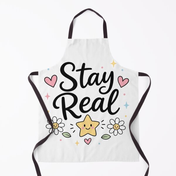 Item preview, Stay Real Cute Motivational Quote Design | Kawaii Star & Daisy Positive Typography Sticker designed and sold by Sanika arts .